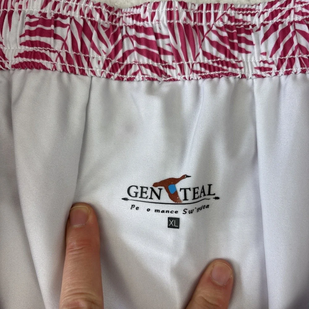 GENTEAL Mens Swim Shorts XL Pink Pattern Lined 7